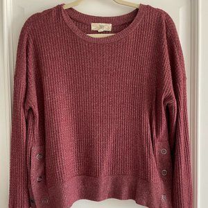 Pinque Haruka Brushed Waffle Knit Top, Medium